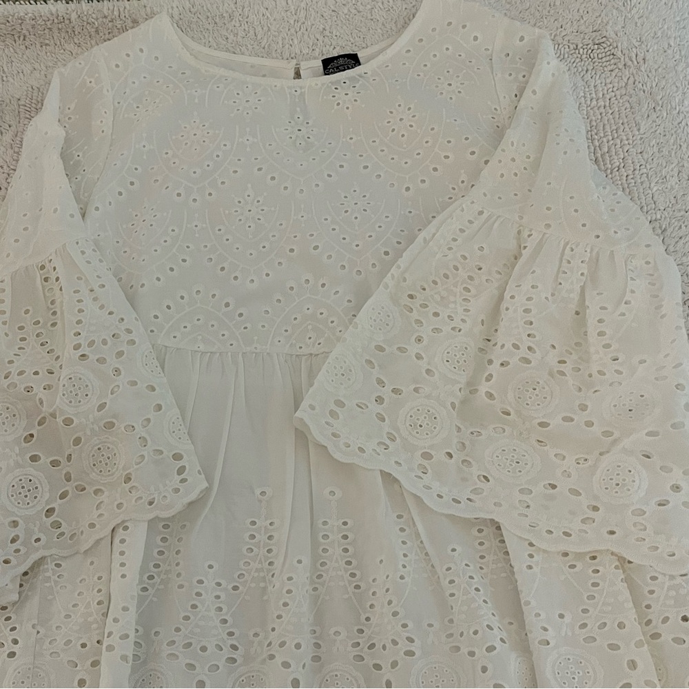 Adorable little white eyelet dress/top